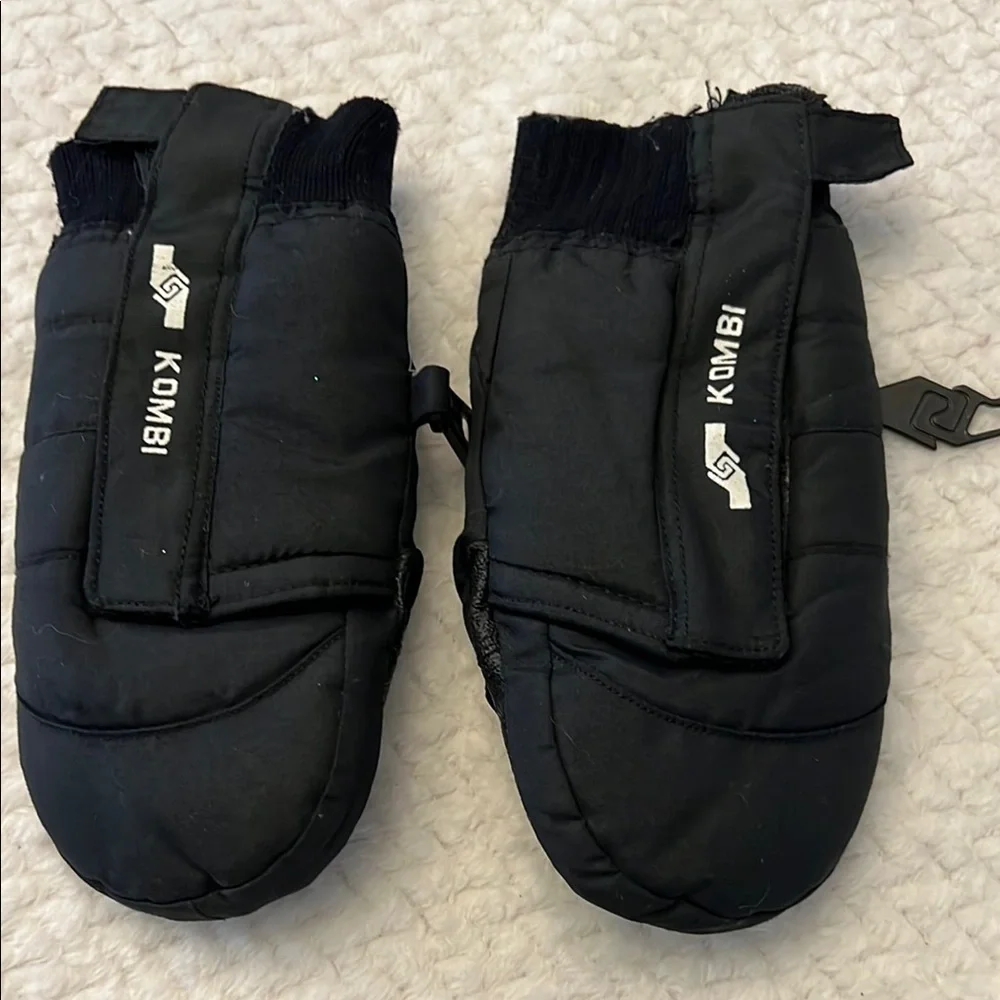 KOMBi Black Kids Waterproof Winter Gloves Size Medium